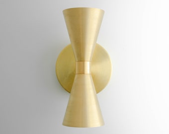 Brass Sconce - Large Cone Geometric Sconce - Lighting Fixtures - Light Fixture - Lighting Fixture - Hallway Lighting - Model No. 3531