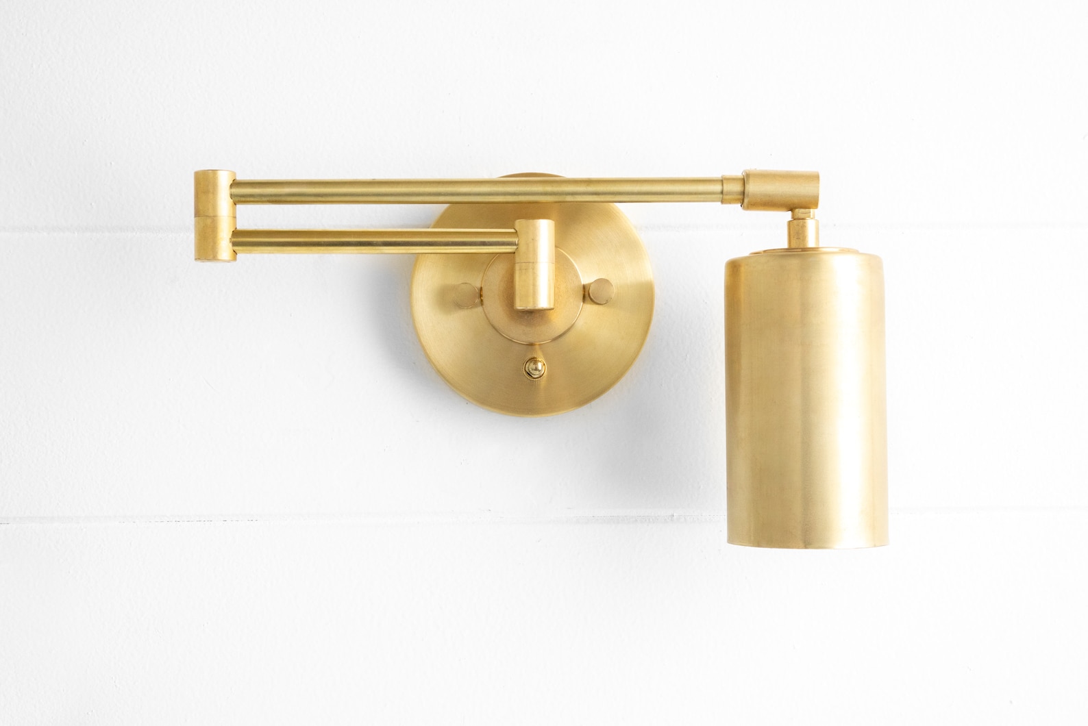 Swing Arm Light Brass Wall Sconce Hardwire or Plug In Etsy