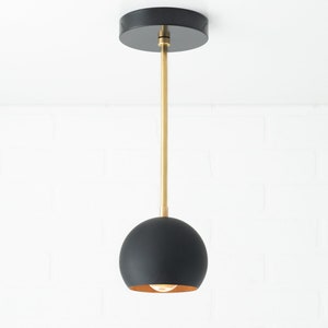 Black Pendant Light - Modern Chandelier - Mid Century Lighting - midcentury lamp - Brass Pendant Light - Hanging Chandelier - Model No. 9912