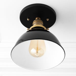 Black Ceiling Light - Rustic Lighting - Flush Mount Light - Farmhouse Decor - Ceiling Light Fixture - Edison Bulb Light - Model No. 7538 image 2