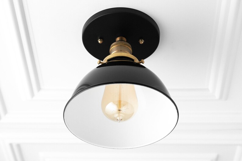 Black Ceiling Light - Rustic Lighting - Flush Mount Light - Farmhouse Decor - Ceiling Light Fixture - Edison Bulb Light - Model No. 7538 image 2