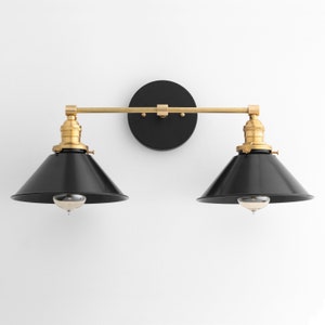 Black Brass Vanity Light - Bathroom Wall Lamp - Modern Fixture -  Mirror Lighting - Edison Bulb Fixture - Model No. 9468