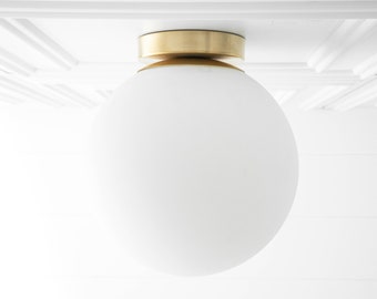 10 Inch Frosted White Globe - Glass Ceiling Light - Flush Mount Light - Modern Lighting - Light Fixture - Model No. 2910