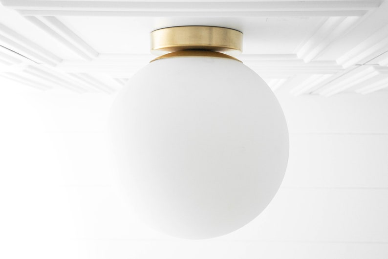 10 Inch Frosted White Globe Glass Ceiling Light Flush Mount Light Modern Lighting Light Fixture Model No. 2910 image 1