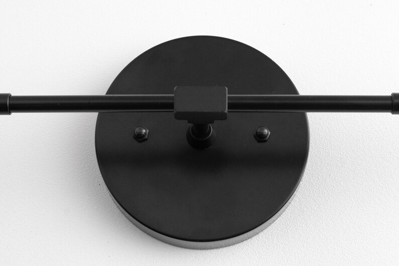 Black Vanity Light Mid Century Sconce Black Modern Light Etsy