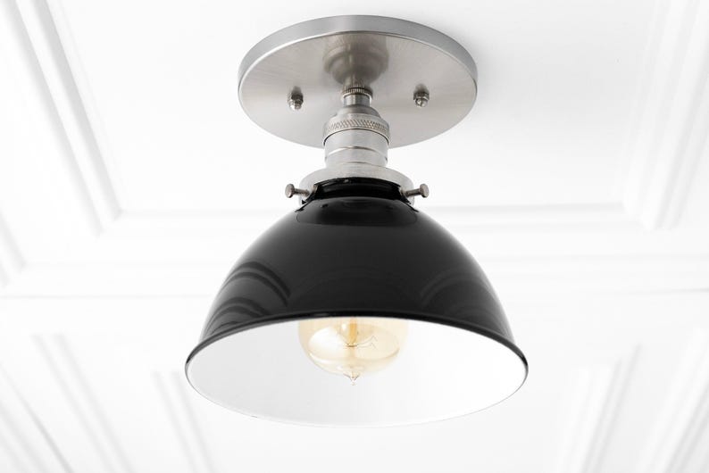 Black Ceiling Light - Rustic Lighting - Flush Mount Light - Farmhouse Decor - Ceiling Light Fixture - Edison Bulb Light - Model No. 7538 image 7