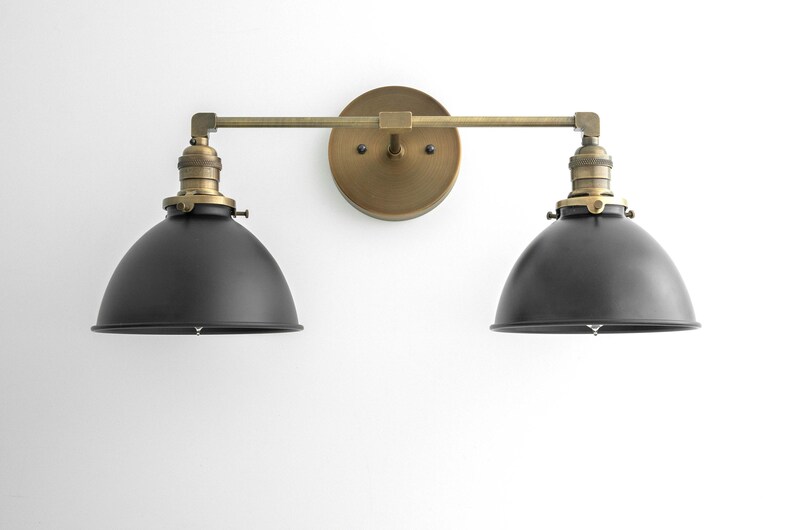 Matte Black Bucket Shade - Vanity Lighting - Bathroom Lighting - Bathroom Sconce - Wall Sconce - Unique Lighting - Model No. 3370 image 3