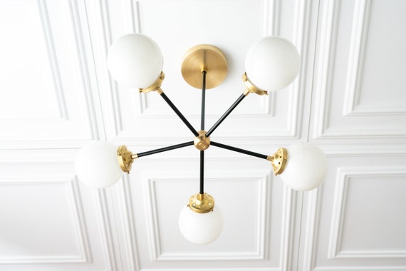 Globe Lights Black Brass Chandelier Modern Ceiling Lamp Globe Lights Black Brass Chandelier, 3 Light Chrome Sphere Chandelier With Crystals Belt