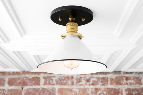 White Cone Shade Ceiling Light Farmhouse Lighting Modern