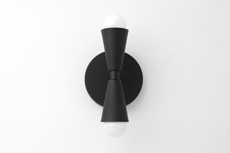 Sconce Lighting Cone Wall Sconce Polished Nickel Simple Modern Sconce Light Fixture Model No. 4717 Black