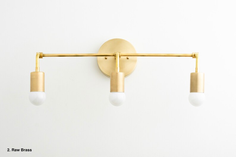 Mid Century Modern 3 Bulb Vanity Light Minimalist Vanity Etsy
