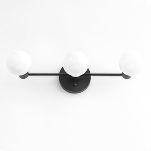 Three Bulb Vanity - Black Light Fixtures - Wall Sconce Light - Black Vanity Light - Large Bulb Fixture - Model No. 0518