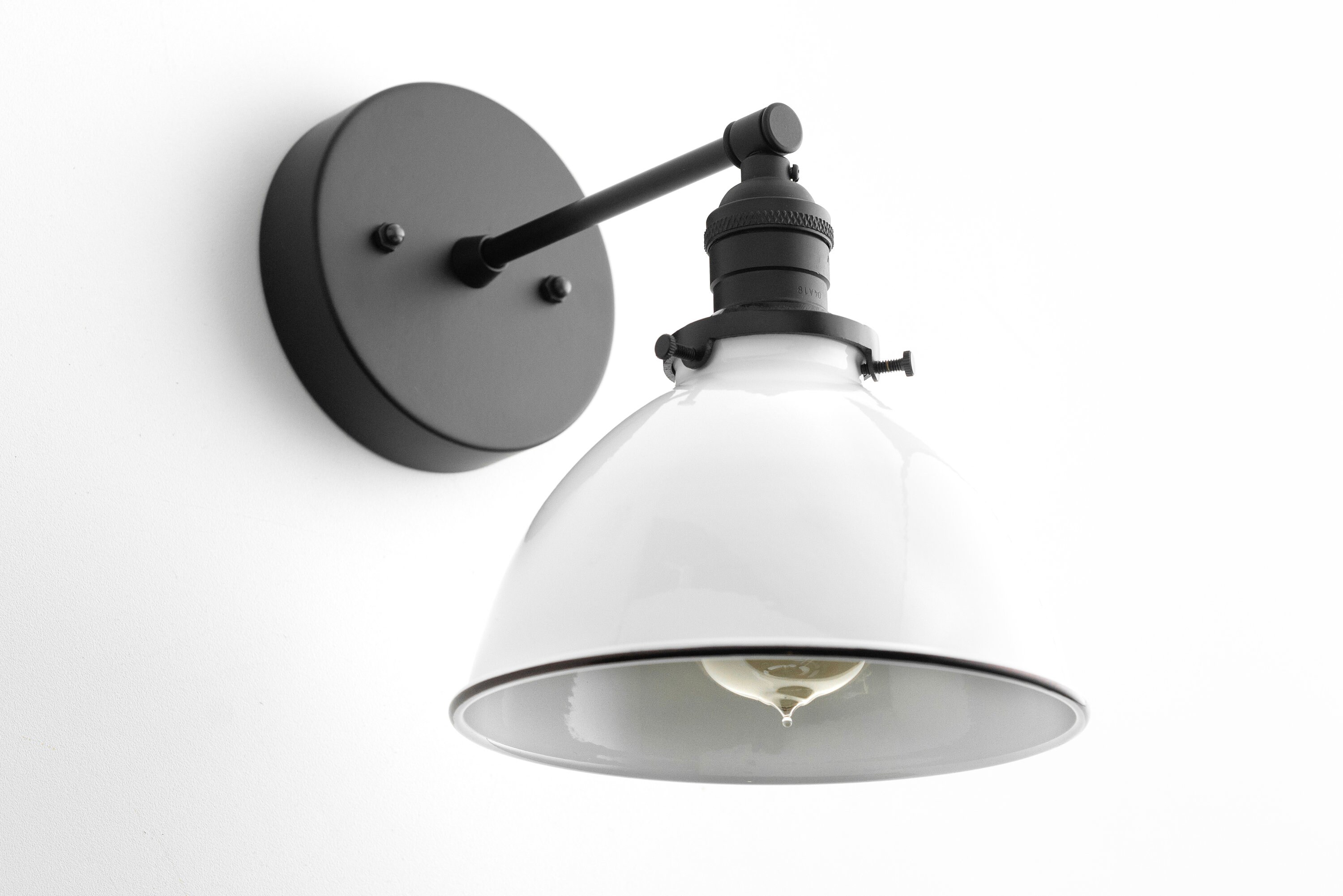 Black Sconce White Shade Sconce Modern Sconce Farmhouse Lighting