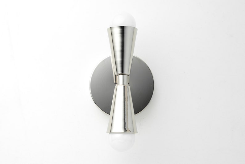 Sconce Lighting Cone Wall Sconce Polished Nickel Simple Modern Sconce Light Fixture Model No. 4717 Polished Nickel