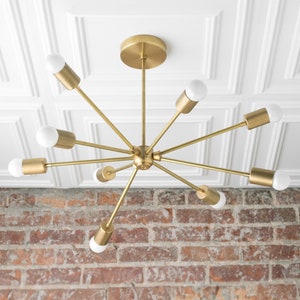 Sputnik Chandelier Brass Light Fixture Modern Ceiling Lamp Model No. 7788 image 1