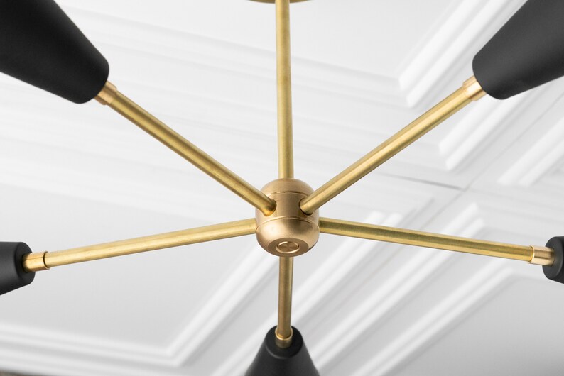 Gold Sputnik Light Geometric Chandelier Semi Flush Modern Chandelier Brass Fixture Model No. 1126 image 5