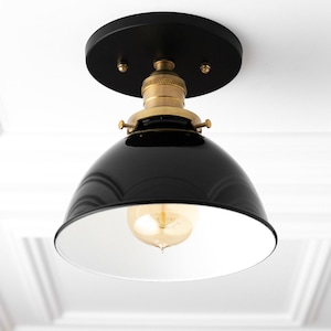 Black Ceiling Light - Rustic Lighting - Flush Mount Light - Farmhouse Decor - Ceiling Light Fixture - Edison Bulb Light - Model No. 7538 image 1