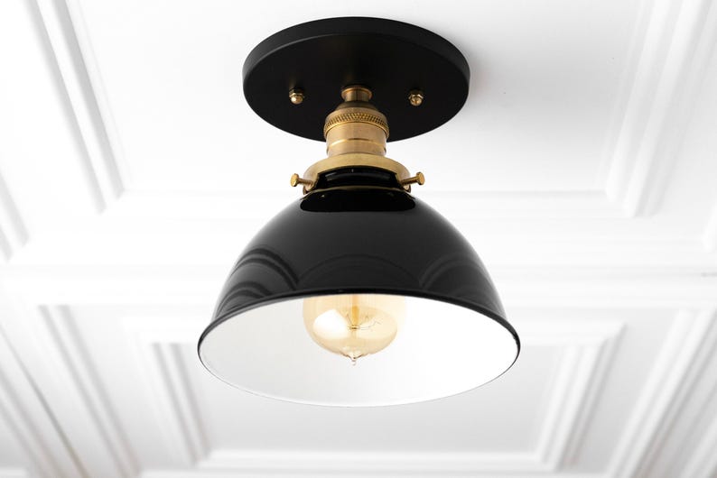 Black Ceiling Light - Rustic Lighting - Flush Mount Light - Farmhouse Decor - Ceiling Light Fixture - Edison Bulb Light - Model No. 7538 image 1