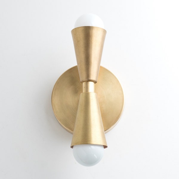 Mid Century Sconce - Wall Sconce -  Geometric Light - Brass Wall Fixture - Vanity Lights - Bathroom Lighting - Model No. 4717