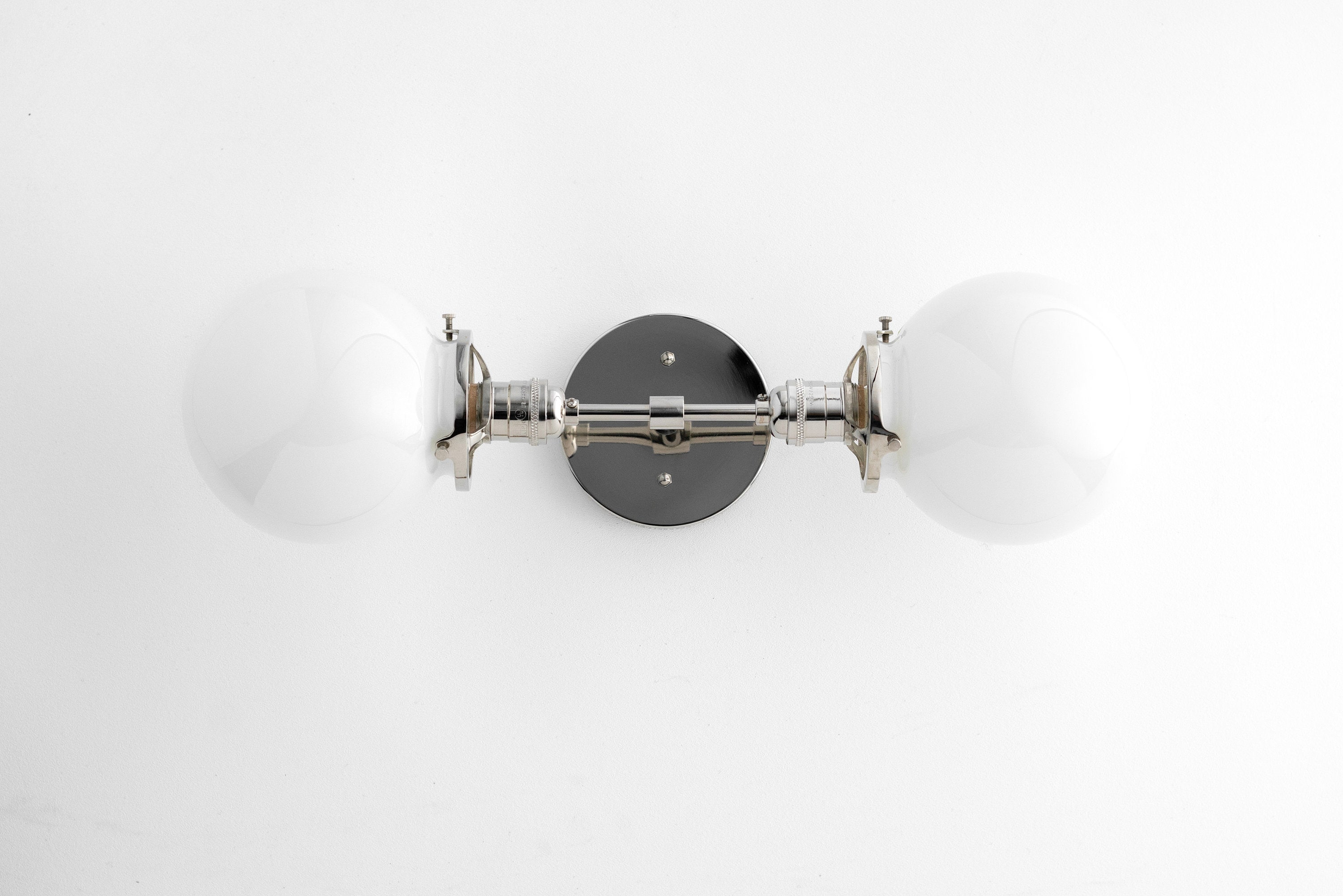 White Globe Vanity Light Hallway Lighting Vanity Light Etsy