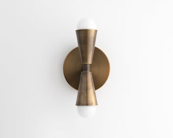 Black mid century wall sconce deals