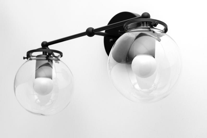 Modern Globe Vanity - Mid Century Lamps - Bathroom Wall Light - Wall Sconce - Vanity Lighting - Raw Brass Light - Model No. 0584 image 8