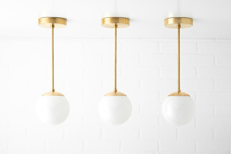 Mid Century Modern Neckless Globe Light Pendant Kitchen Lighting Ceiling 6 Inch Fixture