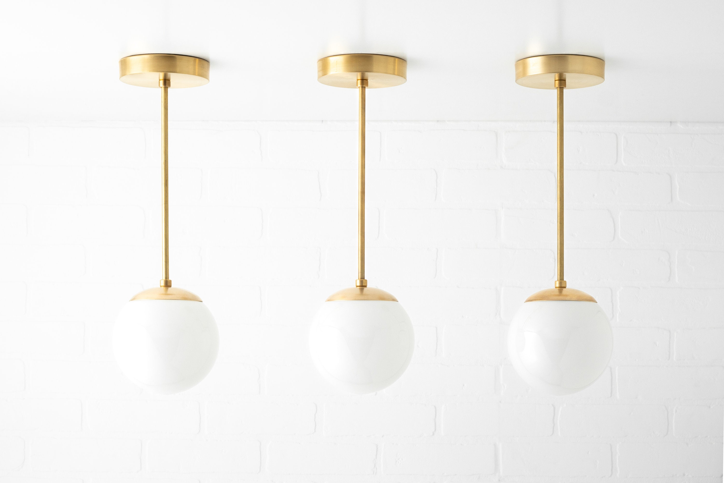Mid Century Modern Neckless Globe Light Pendant Kitchen Lighting Ceiling 6 Inch Fixture
