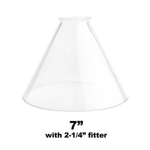 Replacement Glass Globe and Cone Shades 7" Clear Cone