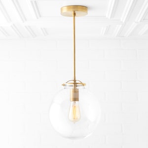 Modern Brass Light - Modern Chandelier - Hanging Chandelier - Brass Pendant Light - Mid Century Lighting - Foyer Light - Model No. 3972