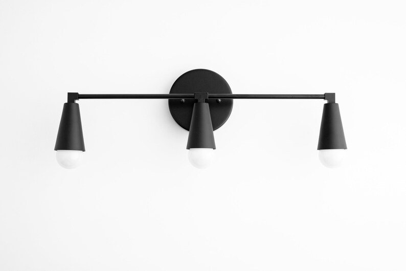 Three Bulb Vanity Light Bathroom Lighting Modern Vanity Etsy