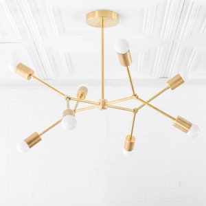 Geometric Lamp Modern Brass Chandelier Ceiling Fixture Gold Chandeliers Model No. 5056 Sealed Brass