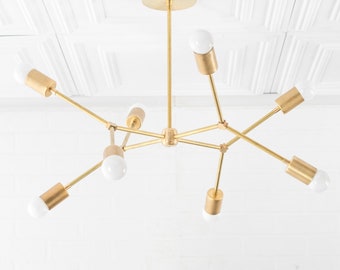 Geometric Lamp - Modern Brass Chandelier - Ceiling Fixture - Gold Chandeliers - Model No. 5056