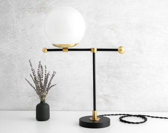 Globe Table Lamp - Mid Century Modern - Globe Lamp - Table Lamp - Desk Light - Model No. 0306