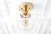 Glass Globe Light - Semi Flush Ceiling Lamp - Glass Pendant Globe - Modern Gold Fixture - Hardwired Lights - Model No. 1653
