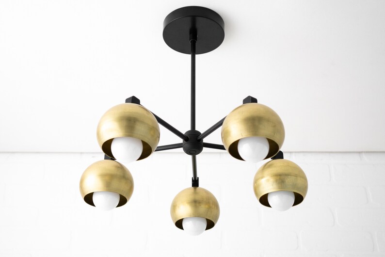 Modern Brass Fixture Round Shade Brass Ceiling Lights Etsy
