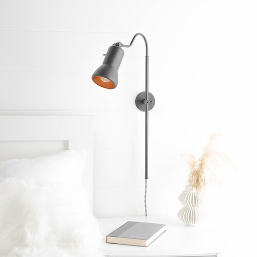 Bedside Lighting Bedside Wall Sconce Plug in Wall Sconce Etsy