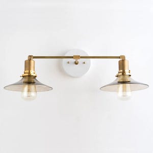 Modern Vanity Light -  Bathroom Lighting - Wall Fixture - Smoked Glass - Bathroom Fixtures - Mirror Lamp - Model No. 4337