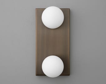 Sconce Light-Modern Wall Sconce-Brass Wall Light-Double Globe Sconce - Model No. 4016