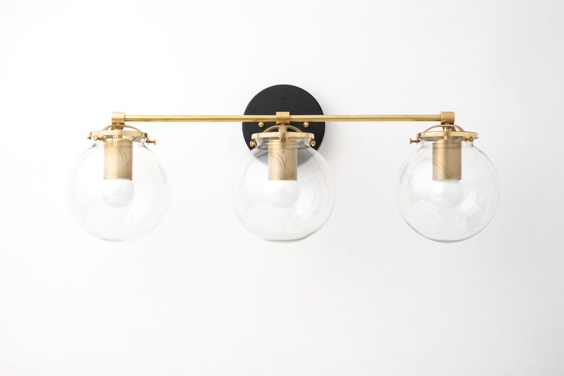 Modern Globe Vanity Bathroom Wall Light 3 Shades Soft Etsy