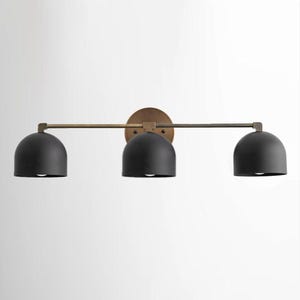 Vanity Lighting - 3 Bulb Vanity Light - Bathroom Lighting - Deep Ball Shades - Model No. 7565