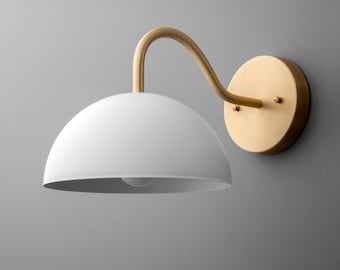 Sconce Light-Brass Wall Sconce-Modern Wall Light-Dome Wall Lamp - Model No. 6678