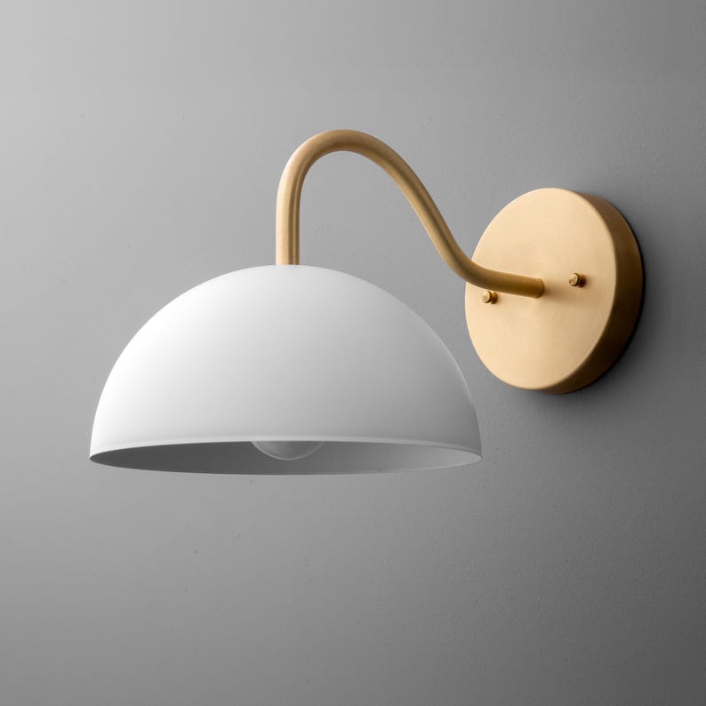 Sconce Light-Brass Wall Sconce-Modern Wall Light-Dome Wall Lamp - Model No. 6678 zdjęcie 1