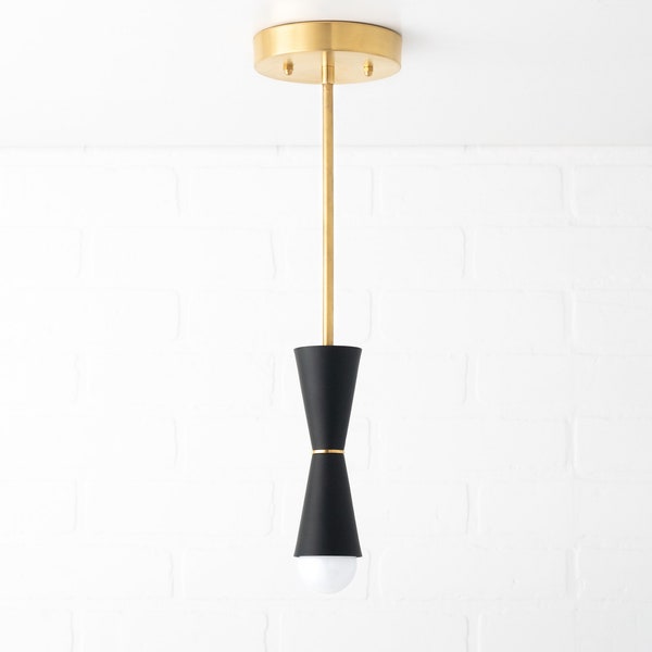 Cone Pendant - Brass Pendant Light - Hanging Light - Mid Century Lighting - Kitchen Island - Brass Light Fixture - Model No. 2387