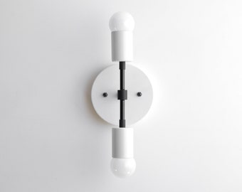 White Wall Sconce - White Lighting - Mid Century Lighting - Black White Light - Wall Sconce - Midcentury Modern - Model No. 5550