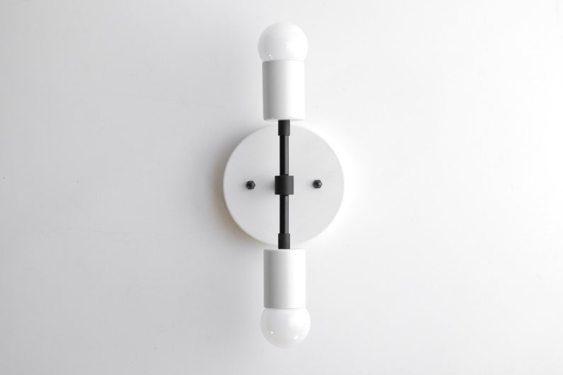 Model No Black White Light White Wall Sconce Midcentury Modern White Lighting 5550 Wall Sconce Mid Century Lighting