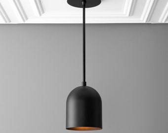 Éclairage suspendu - Lampe suspendue noire - Lampe suspendue dôme - Éclairage de cuisine - Modèle n° 9095