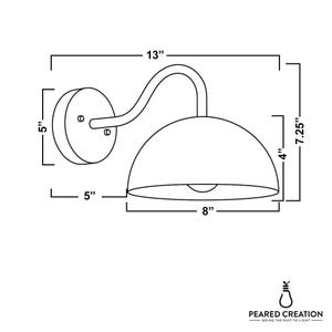 Sconce Light-Brass Wall Sconce-Modern Wall Light-Dome Wall Lamp - Model No. 6678 zdjęcie 9