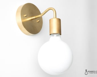 Minimalist Lighting - Mid Century - Modern Wall Sconce - Brass Lighting - Wall Light - Model No. 3655