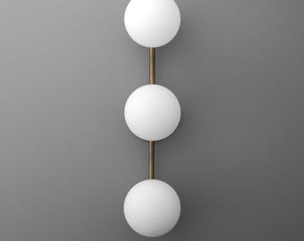 Sconce Light-Modern Wall Sconce-Brass Globe Sconce-Glass Globe Light - Model No. 9250